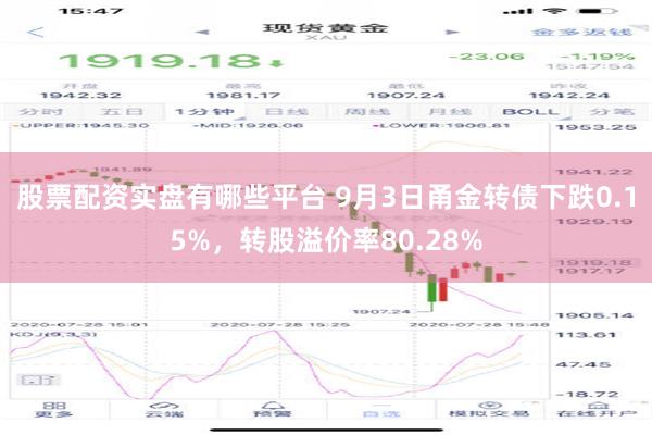 股票配资实盘有哪些平台 9月3日甬金转债下跌0.15%，转股