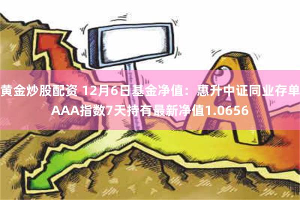 黄金炒股配资 12月6日基金净值：惠升中证同业存单AAA指数